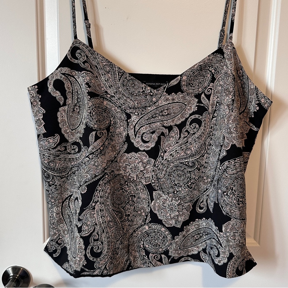 Banana Republic paisley camisole top adjustable straps - XL